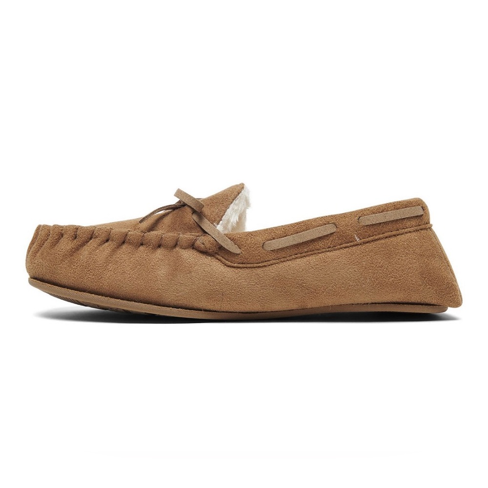BEARPAW Little Kids Unisex Sawyer II Moccasin Slippers (M,L; Hickory) - Picture 3 of 6